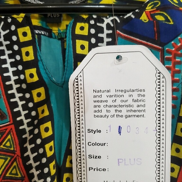 NWT Handmade Blue Dashiki in Plus Size - Picture 5 of 5